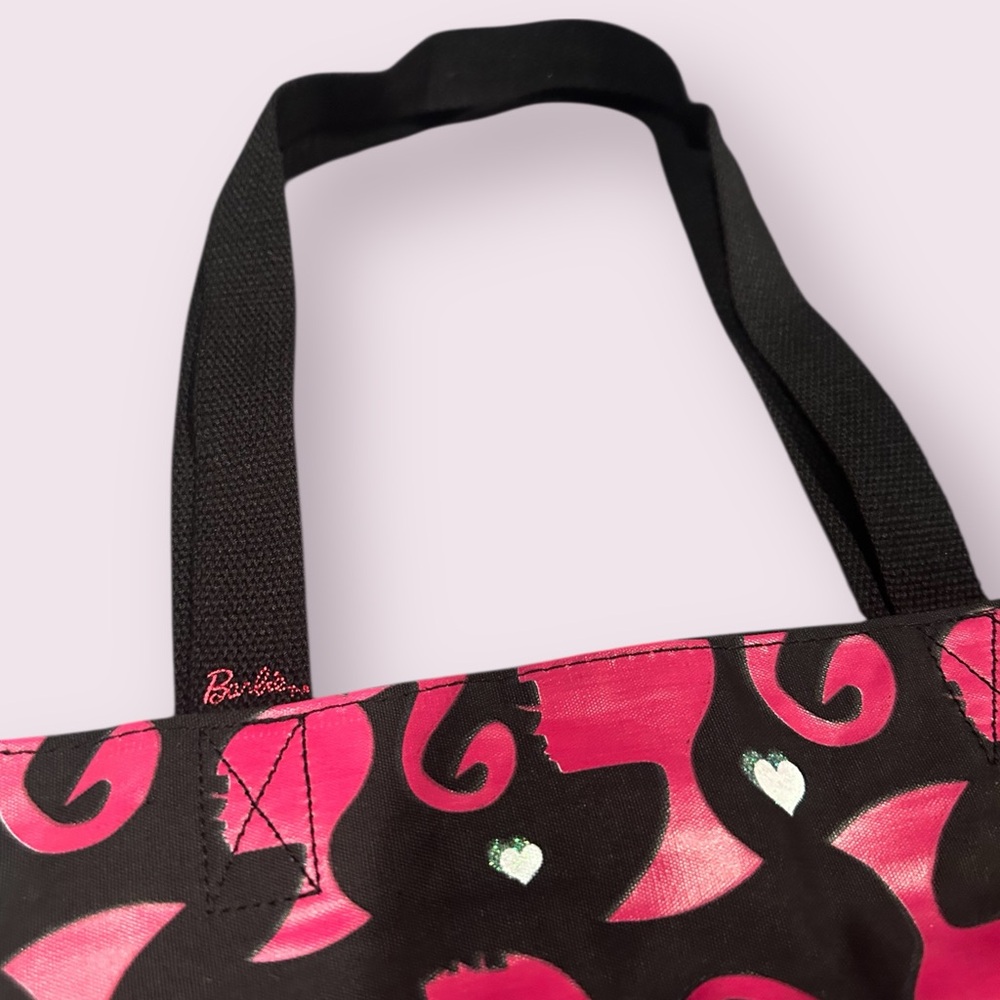 Stylish Black and Pink Barbie Tote Bag - Picture 5 of 10